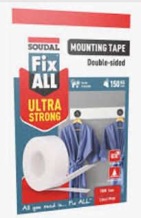 Fixall Mounting Tape – White 19mm 1.5m White