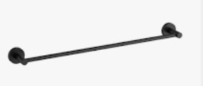 Otus Slimline SS304  Towel Rail Single Matt Black 600mm