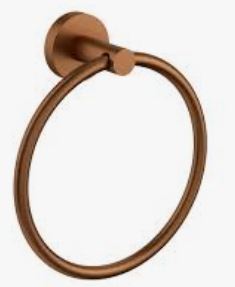 Otus Slimline Towel Ring In Brushed Copper