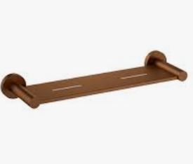 Otus Slimline Metal Shelf In Brushed Copper