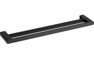Flores Towel Rail Double Matt Black 600mm