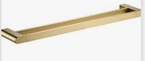 Flores Towel Rail Double Brushed Gold 800mm