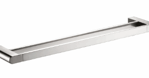Flores Towel Rail Double Brushed Nickel 800mm