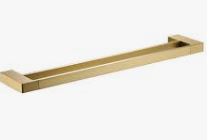 Ceram Towel Rail Double Brushed Gold 600mm