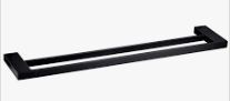 Eden Towel Rail Double Matt Black 800mm
