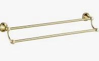 Clasico Towel Rail Double Brushed Gold 600mm