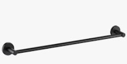 Otus Towel Rail Single Matt Black 600mm