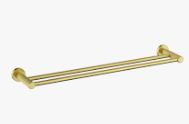 Linie  Double Towel Rail 600  mm In Brushed Gold