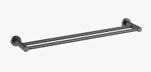 Linie Double Towel Rail 600  mm In Gun Metal