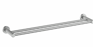 Linie  Double Towel Rail 800  mm In Brushed Nickel