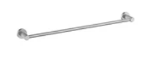 Linie  Single Towel Rail 600  mm In Brushed Nickel