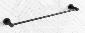Linie  Single Towel Rail 600  mm In Matt Black