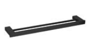 Cubic Double Towel Rail 600mm – Matte Black