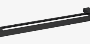 Cubic Double Towel Rail 800mm – Matte Black