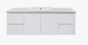 Alana Charcoal 1200 Vanity – Wall Hung – SGL – LHB – QS