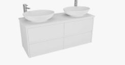 Alana Charcoal 1200 Vanity – Wall Hung – SGL – RHB – QS