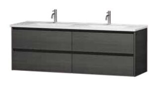 Alana Charcoal 1500 Vanity – Wall Hung – DBL – QS