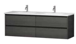 Alana CHARCOAL 1500 Vanity – Wall Hung – VC – DBL