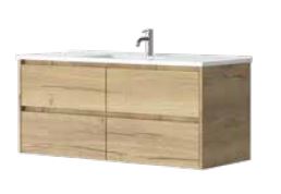 Alana OAK 1200 Vanity – Wall Hung – VC – SGL