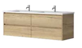 Alana OAK 1500 Vanity – Wall Hung – PM – DBL