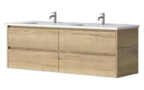 Alana OAK 1500 Vanity – Wall Hung – VC – DBL