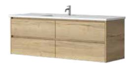Alana OAK 1500 Vanity – Wall Hung – PM – SGL
