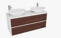 Alana OAK 1800 Vanity – Wall Hung – SGL – RHB – QS