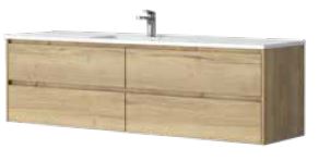 Alana OAK 1800 Vanity – Wall Hung – PM – SGL