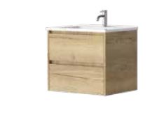Alana OAK 600 Vanity – Wall Hung – QS