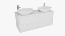 Alana White 1200 Vanity – Wall Hung – SGL – LHB – QS