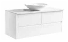 Alana White 1200 Vanity – Wall Hung – SGL – QS