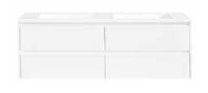 Alana White 1500 Vanity – Wall Hung – PM – DBL