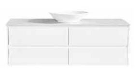 Alana White 1500 Vanity – Wall Hung – SGL – QS