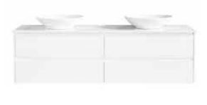 Alana White 1800 Vanity – Wall Hung – DBL – QS