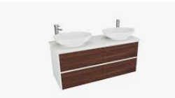 Alana White 1800 Vanity – Wall Hung – SGL – LHB – QS