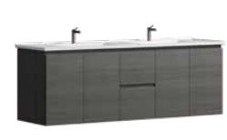 Denver Charcoal 1500 Vanity – Wall Hung – VC – DBL