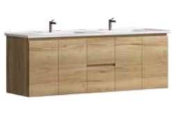 Denver Oak 1500 Vanity – Wall Hung – VC – DBL