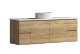 Denver Oak 1500 Vanity – Wall Hung – SGL – QS