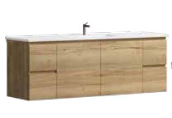 Denver Oak 1500 Vanity – Wall Hung – VC – SGL