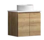 Denver Oak 600 Vanity – Wall Hung – QS