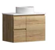 Denver Oak 750 Vanity – Wall Hung – LHD – QS