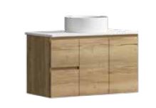Denver Oak 900 Vanity – Wall Hung – RHD – QS