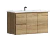 Denver Oak 900 Vanity – RHD – Wall Hung – VC