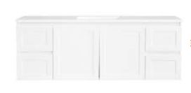 Georgia Matt White 1800 Vanity – Wall Hung – PM – SGL