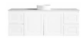Georgia Matt White 1800 Vanity – Wall Hung – SGL – QS