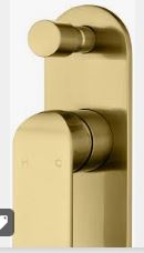Kara Wall Mixer Diverter Brushed Gold