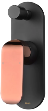 Kara Wall Mixer Diverter Matt Black / Rose Gold Handle