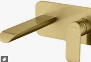 Kara Wall Basin Mixer Set Brushed Gold