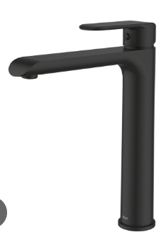 IKON-Kara Matt Black Wall Basin Mixer With Rose Gold Handle Lead Free