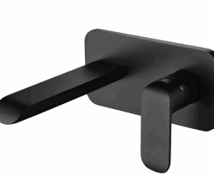 Kara Wall Basin Mixer Set Matt Black
